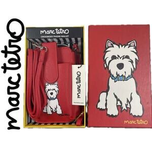 MARC TETRO PHONE CROSSBODY WRISTLET WESTIE RED WHITE TERRIER KAWAII COMES W BOX